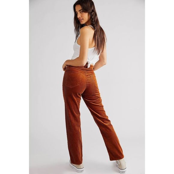 Free People x MOTHER High-Waisted Study Hover Cord Jeans Deep In The Valley - Picture 10 of 14